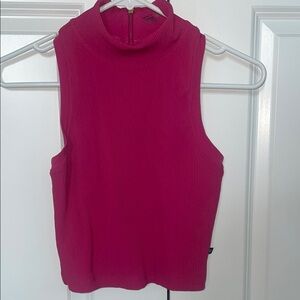 Athleta Alicia Keys High Neck Racerback Sleeveless Pink Ribbed Tank Top. Size XS